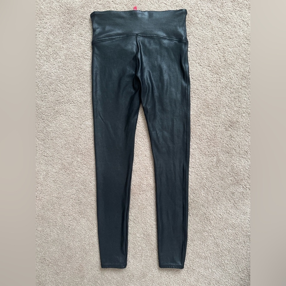 SPANX Women’s Faux Leather Snake Print High Rise Leggings Size Medium Black - Picture 5 of 6